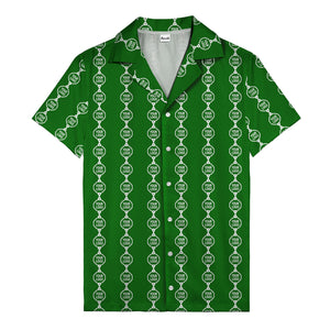 chain link custom logos black white all over hawaiian shirt