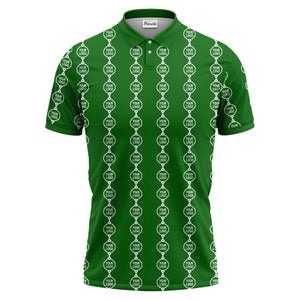 chain link customizable logos black white graphic polo shirt