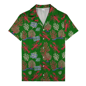 coral reef lobsters & watercolor logo repeat hawaiian shirt