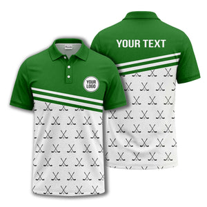 crossed golf clubs & balls repeat pattern polo shirt for men