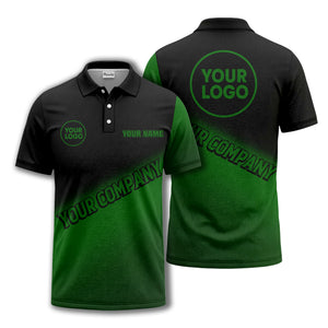 custom logo & name black white gradient corporate polo shirt
