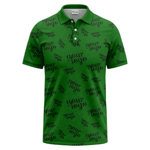 custom logo repeat typography minimalist polo shirt