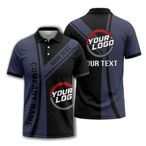 customizable company logo diagonal stripe polo shirt for corporate teams