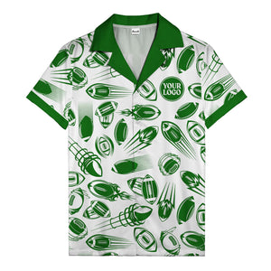 dynamic footballs & speed lines black white graphic hawaiian shirt for men