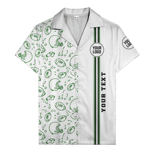football helmets play diagrams cartoon sports hawaiian shirt for men