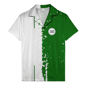 ink splattered abstract lines monochrome hawaiian shirt