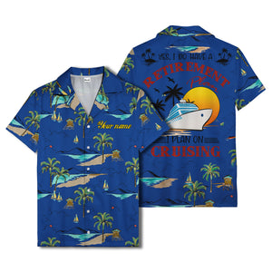 island paradise palm trees & sailboats sunset hawaiian shirt