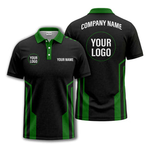modern black white geometric stripes custom logo polo shirt