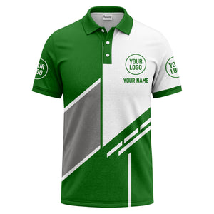 modern diagonal stripe custom logo men's golf polo shirt