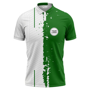 monochrome abstract lines & splatter paint art polo shirt for men