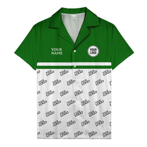 monochrome custom logo repeat hawaiian shirt for men
