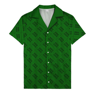 monochrome diamond grid custom logo repeat hawaiian shirt for men