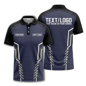 monochrome geometric lines custom name logo polo shirt for departments