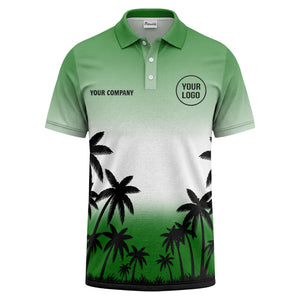 monochrome palm trees ombre gradient sky polo shirt for men