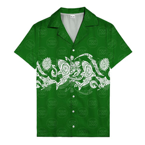 monochrome tribal turtle & sun motifs heritage hawaiian shirt