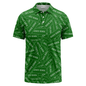 repeat your logo on black ground custom polo shirt