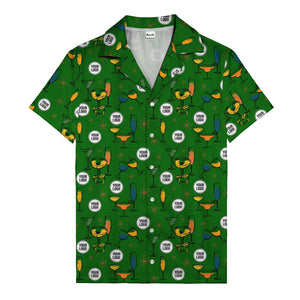 retro cocktail glasses & martini starburst hawaiian shirt