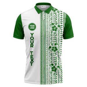 sea turtles hibiscus polynesian tribal black white polo shirt for men