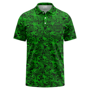 soccer ball camouflage custom logo polo shirt for men
