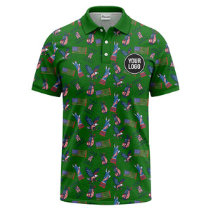 statue of liberty eagles golf clubs polo shirt