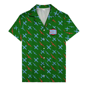 vintage airplane repeat pattern hawaiian shirt for aviation fans