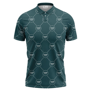 white circles custom logo placement polo shirt for corporate professionals