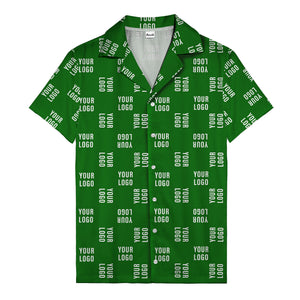 your logo repeat white on black modern graphic hawaiian shirt