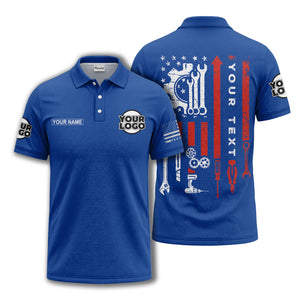 american flag stars & stripes patriotic custom logo polo shirt