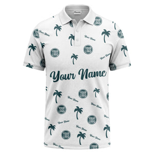black palm tree silhouettes personalized polo shirt with custom logos