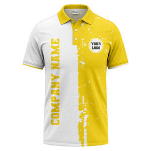 black white paint splatter custom logo corporate polo shirt