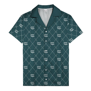 black & white quilted diamond custom logo hawaiian shirt