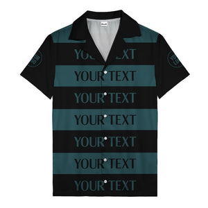 bold horizontal stripes customizable text hawaiian shirt for men