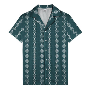 chain link custom logos black white all over hawaiian shirt