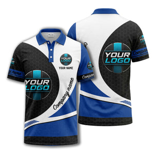 custom logo hexagon diagonal stripes polo shirt for men