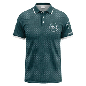 custom logo minimalist polka dot golf polo shirt