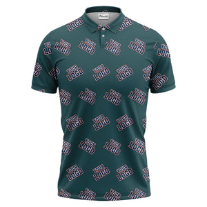 repeating custom logo illustration polo shirt for personalized hawaiian style