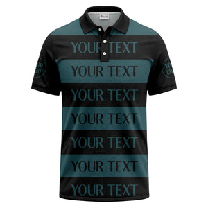 customizable text on bold horizontal stripes polo shirt
