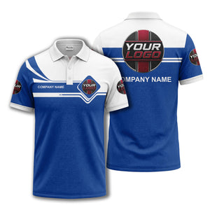 diamond stripe custom logo corporate polo shirt