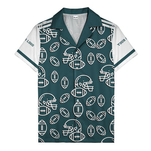 football helmets & balls repeat hawaiian shirt for men