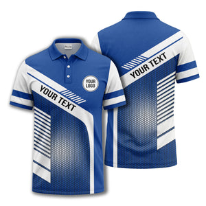 hexagon diagonal stripe geometric custom logo modern polo shirt