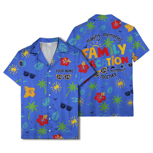 hibiscus palm sunglasses watercolor hawaiian shirt for men