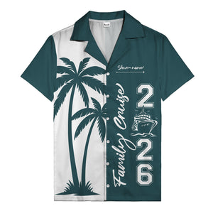 palm tree cruise ship family vacation graphic hawaiian shirt