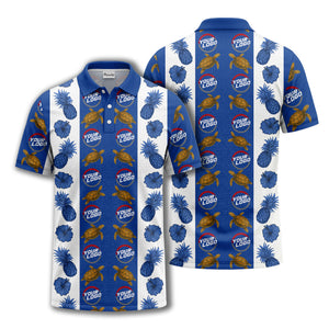 pineapple sea turtle hibiscus custom logo polo shirt