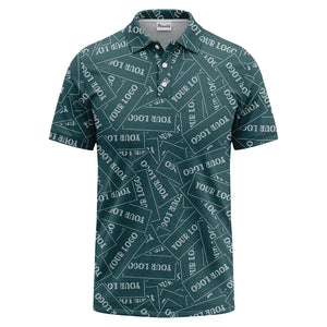 repeat your logo on black ground custom polo shirt