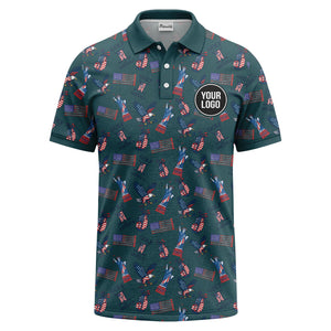 statue of liberty eagles golf clubs polo shirt