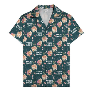 watercolor floral d20 dice hawaiian shirt with custom logo space