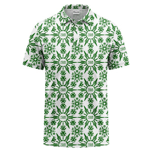 watercolor sunburst floral repeat pattern golf polo shirt