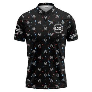 custom multi color golf sports custom logo polo shirt with team event tournament style hawaiian shirt