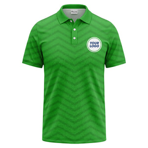 black chevron dot geometric pattern custom logo polo shirt for men