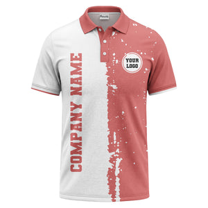 black white paint splatter custom logo corporate polo shirt